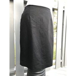 Ck Calvin Klein Black Pencil Skirt 6 Cotton Blend Knee Length Lined